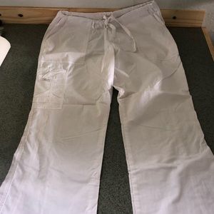 White scrub pants